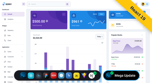 Berry - React Material UI Dashboard Template